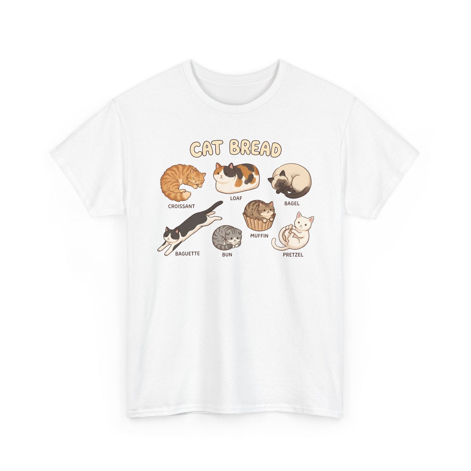 Cats & Breads T-Shirt — Cute Cat and Bread Graphic Tee
