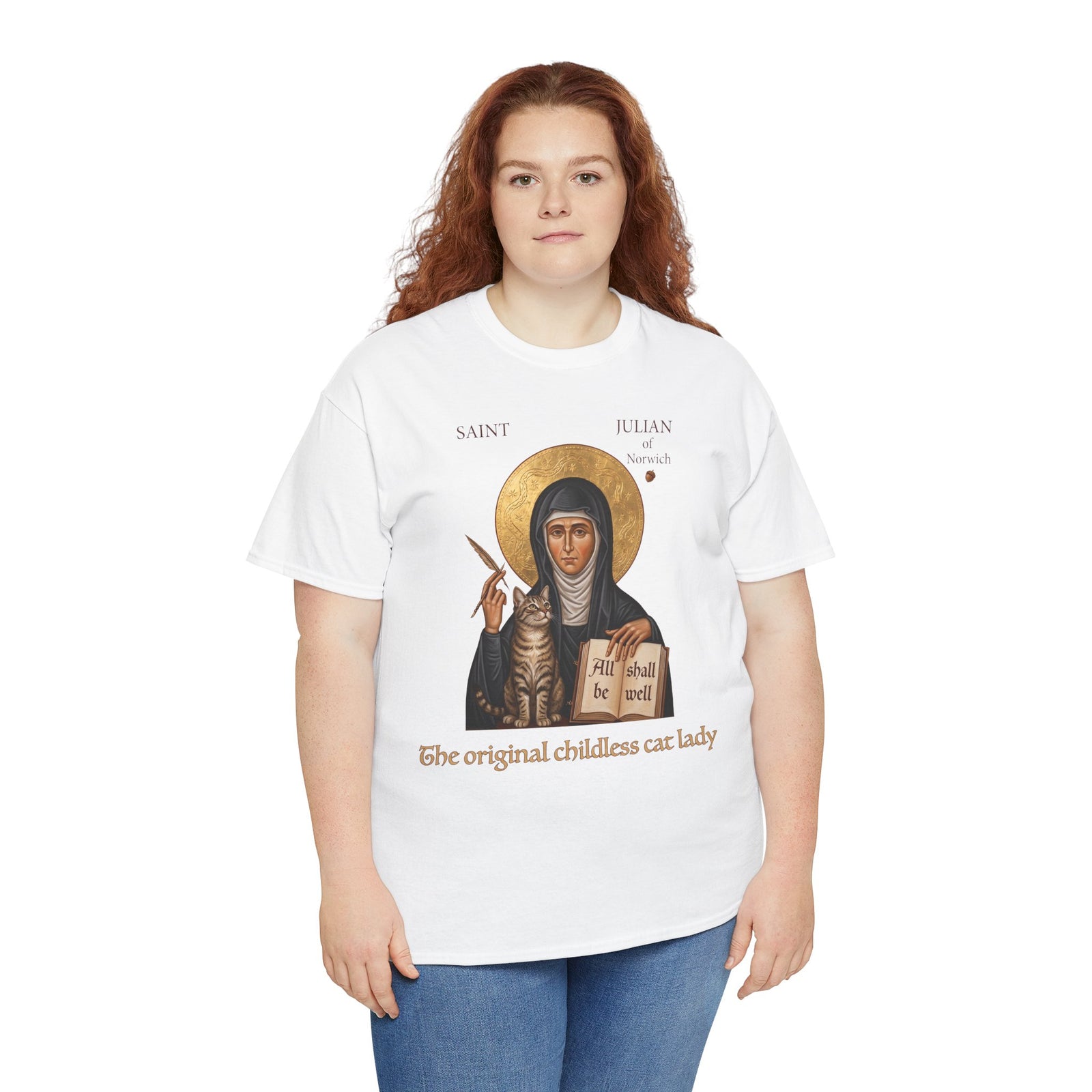 Saint Julian of Norwich Cat Lady T-Shirt — The Original Childless Cat Lady