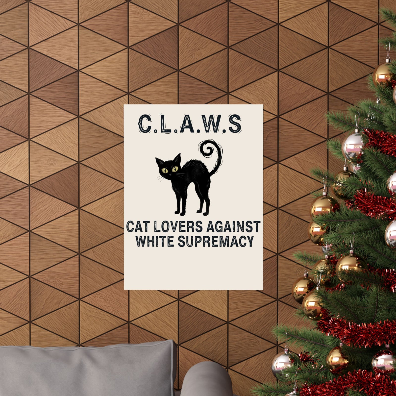Anti-White Supremacy Cat Poster — “Claws: Cat Lovers Against White Supremacy” Poster