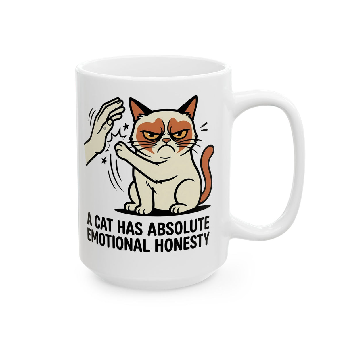 Funny Angry Cat Slap Ceramic Mug