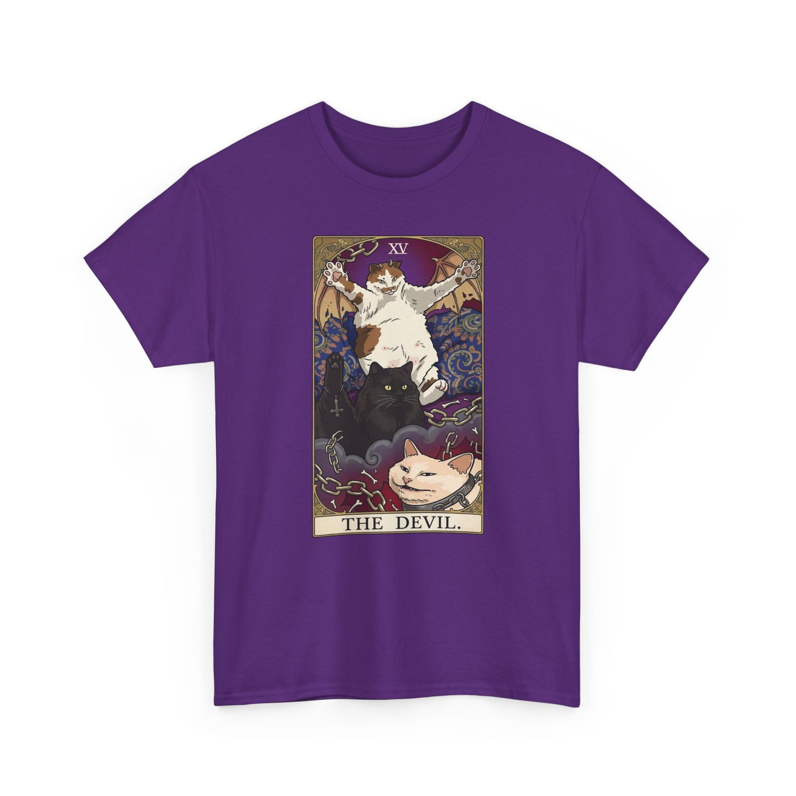 The Devil Cats Tarot T-Shirt — Mystical Cat Tarot Illustration