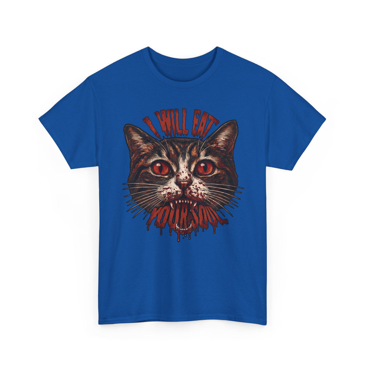 I Will Eat Your Soul T-Shirt — Horror Demon Cat Graphic Tee
