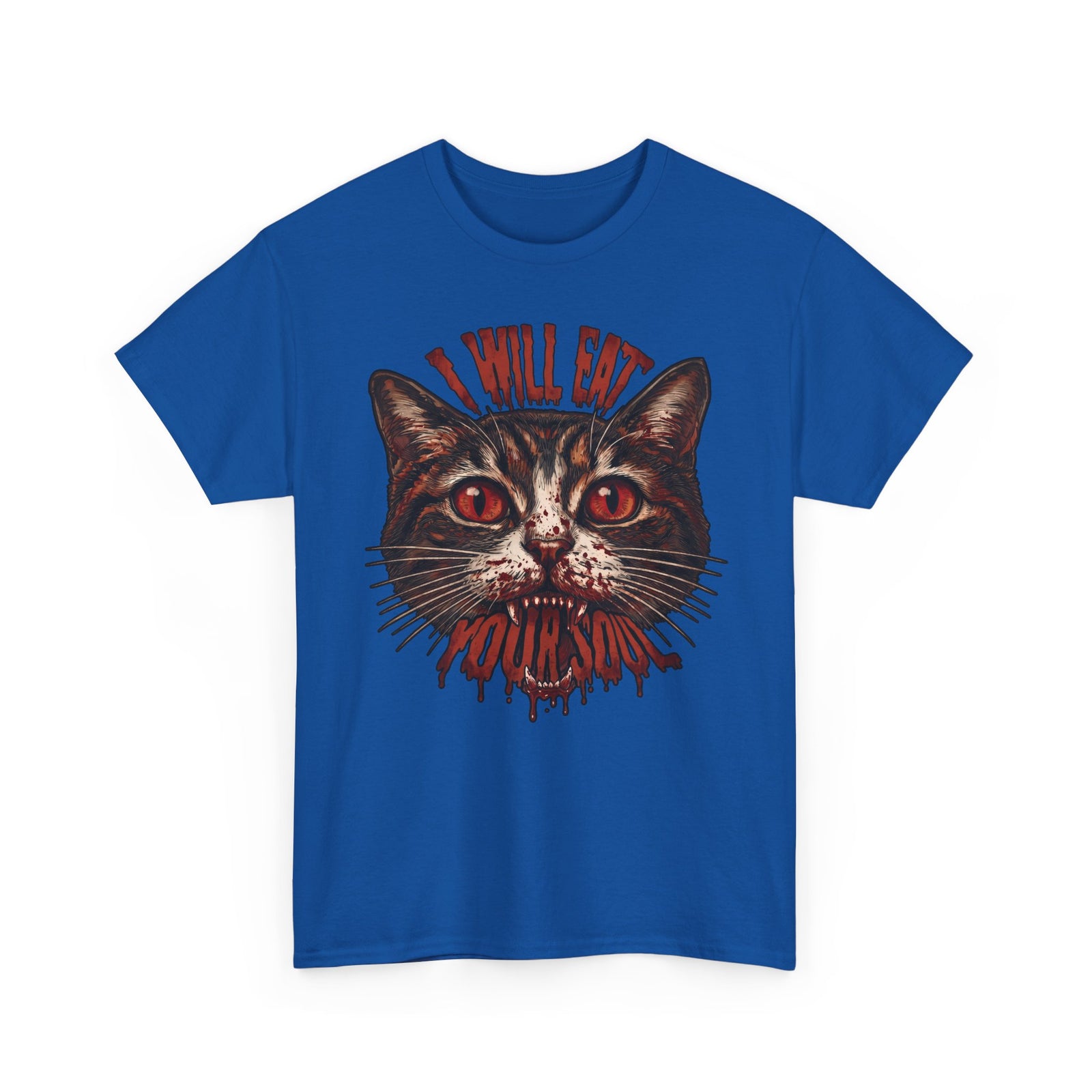 I Will Eat Your Soul T-Shirt — Horror Demon Cat Graphic Tee