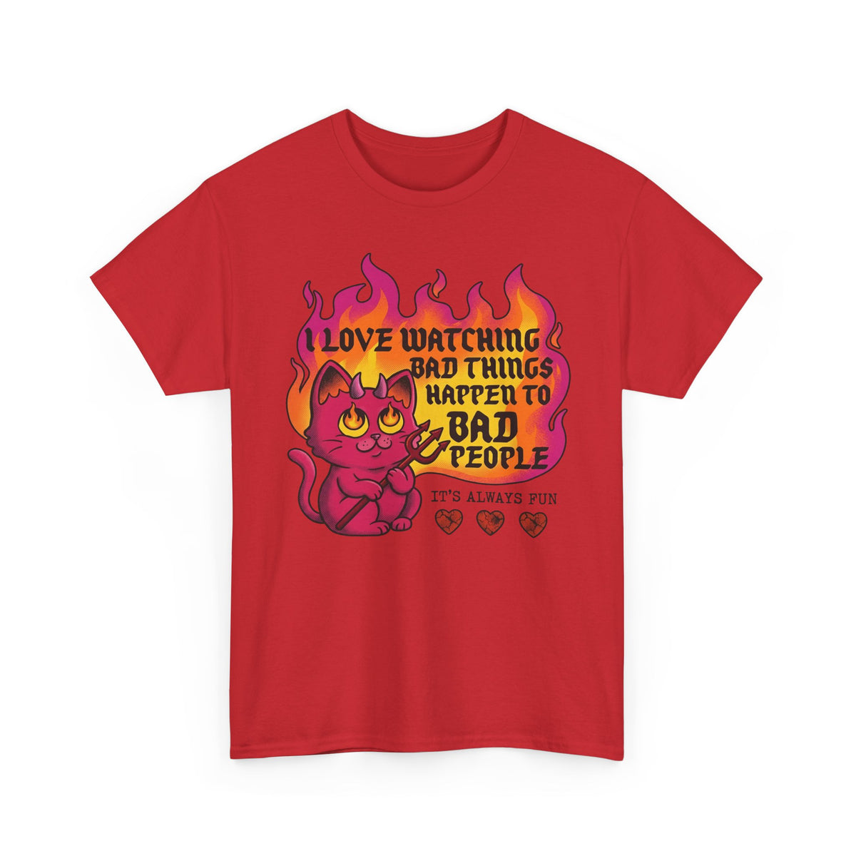 Evil Cat 'I Love Watching Bad Things' T-Shirt