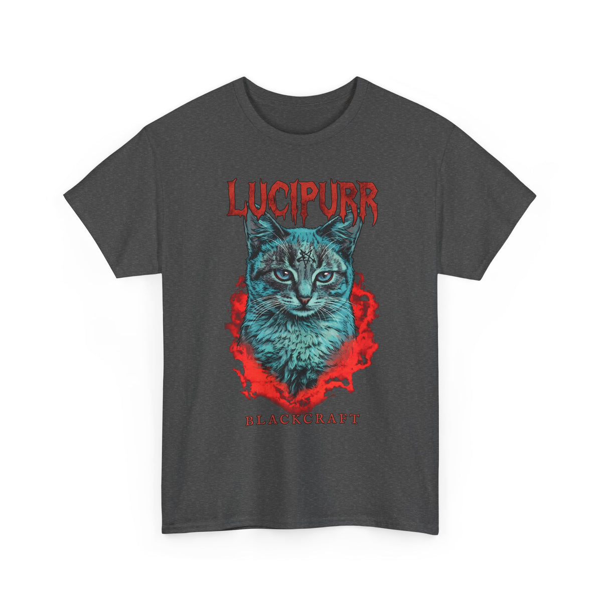 Lucipurr Blackcraft T-Shirt — Edgy Heavy Metal Satanic Cat Graphic Tee