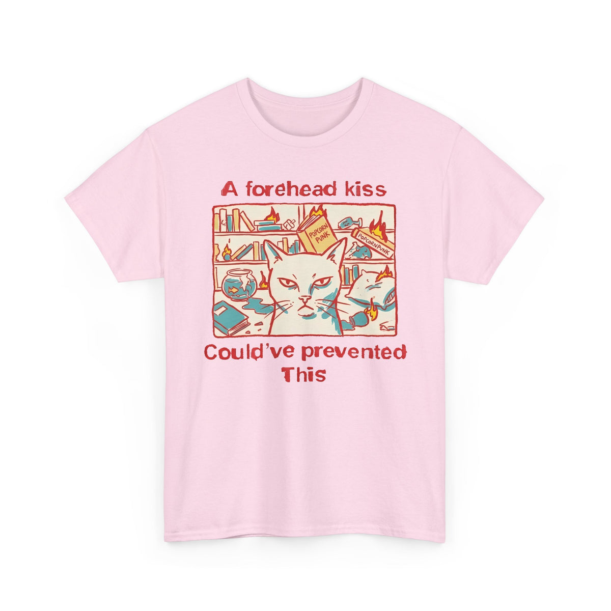 Naughty Cat Forehead Kiss Tee - Funny Cat Lover T-Shirt