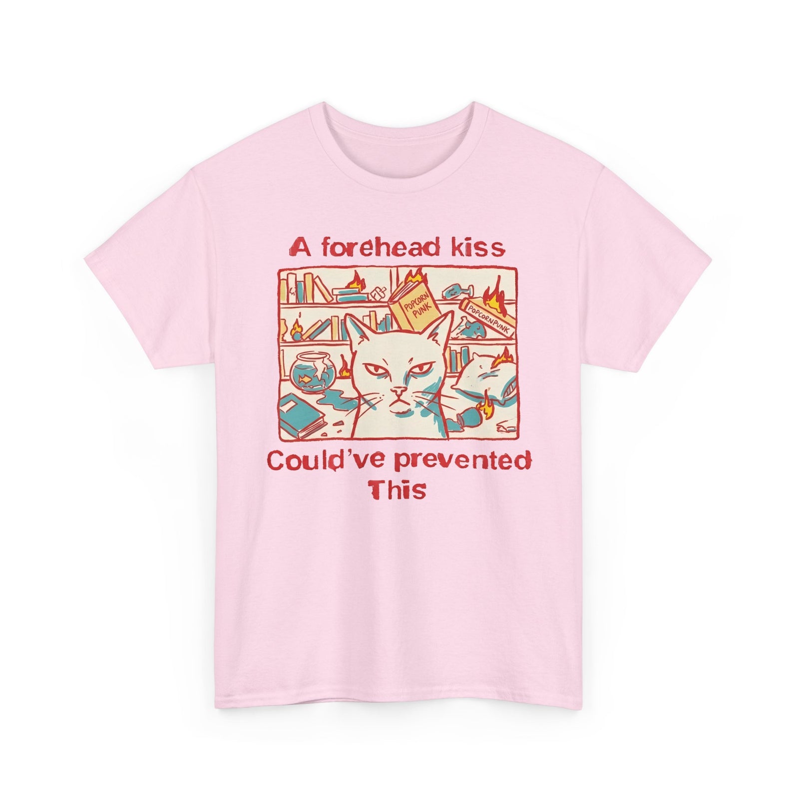 Naughty Cat Forehead Kiss Tee - Funny Cat Lover T-Shirt