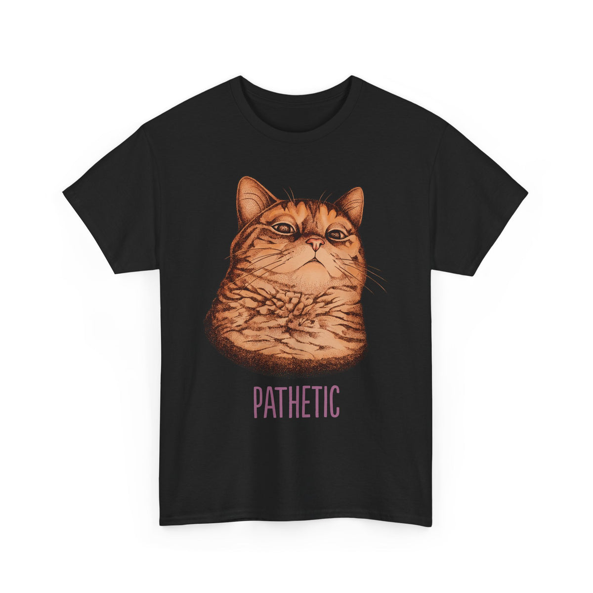 Pathetic Judgmental Cat T-Shirt — Funny Orange Tabby Meme Graphic Tee