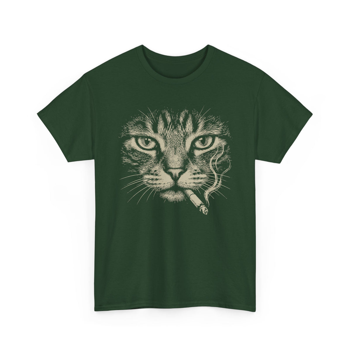 Smoking Cat T-Shirt — Vintage Grunge Cat Graphic Tee