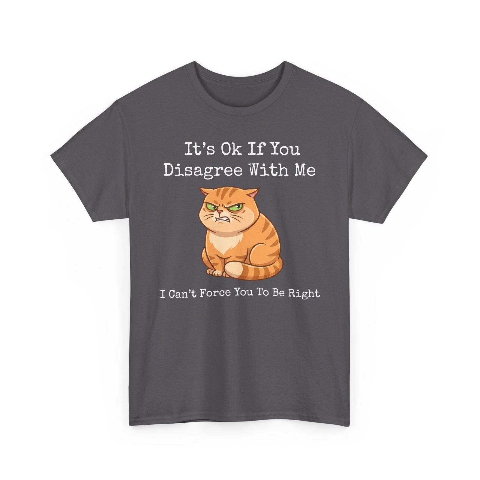 It's Ok If You Disagree With Me T-Shirt — Funny Angry Orange Cat Tee