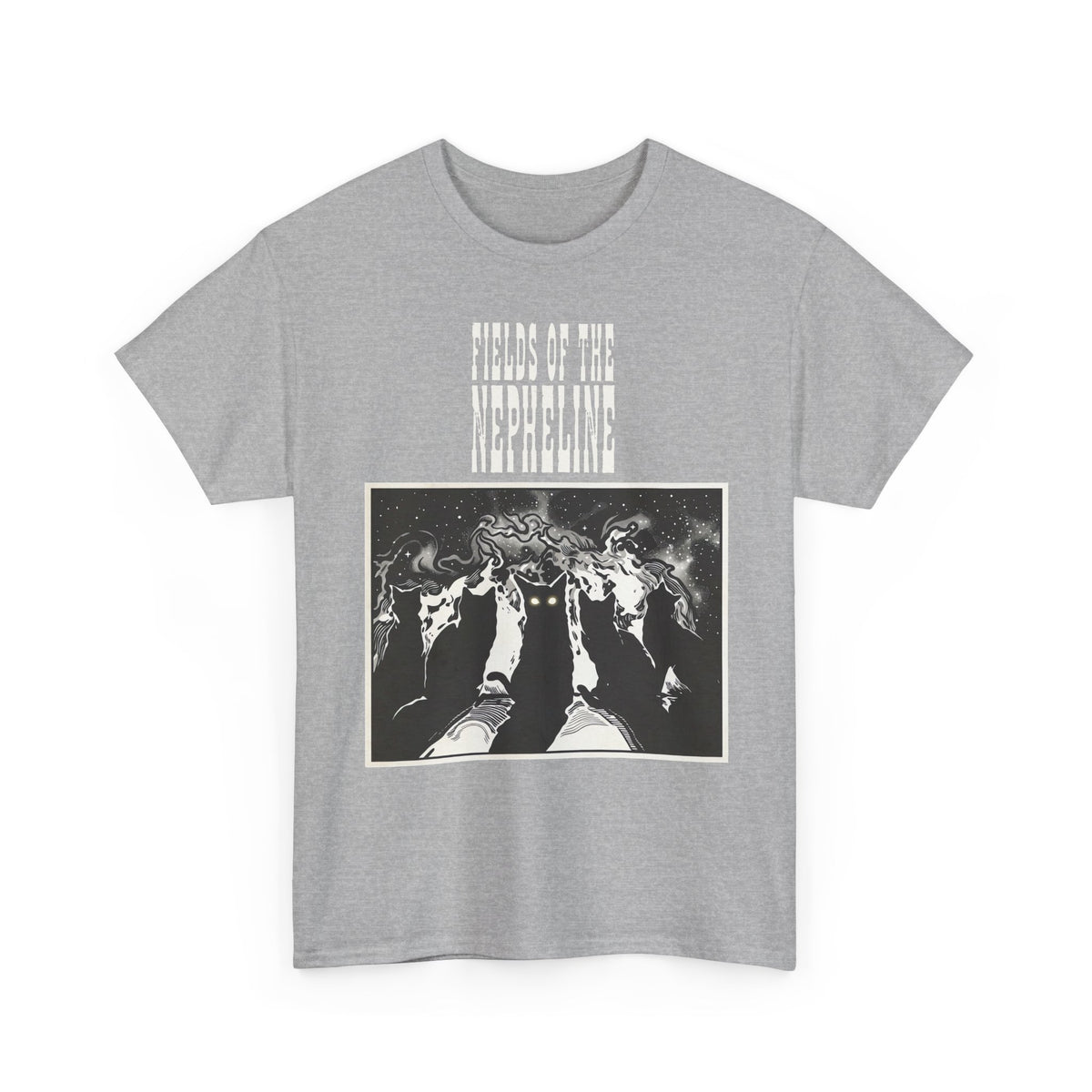 Black Cat Nepheline Graphic Tee — Gothic Band-Style Black T-Shirt