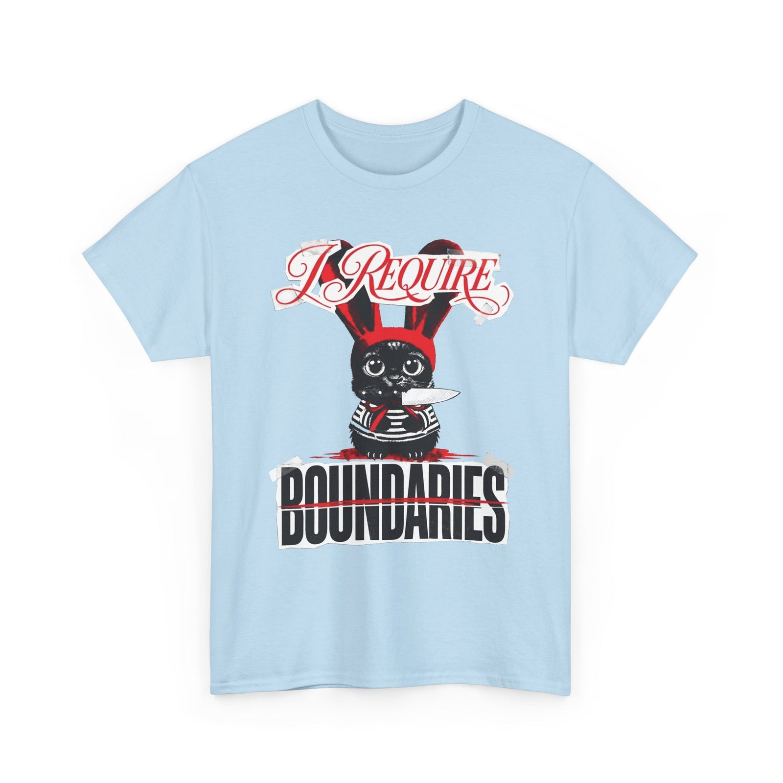 I Require Boundaries T-Shirt — Funny Creepy Cute Cat Knife Tee