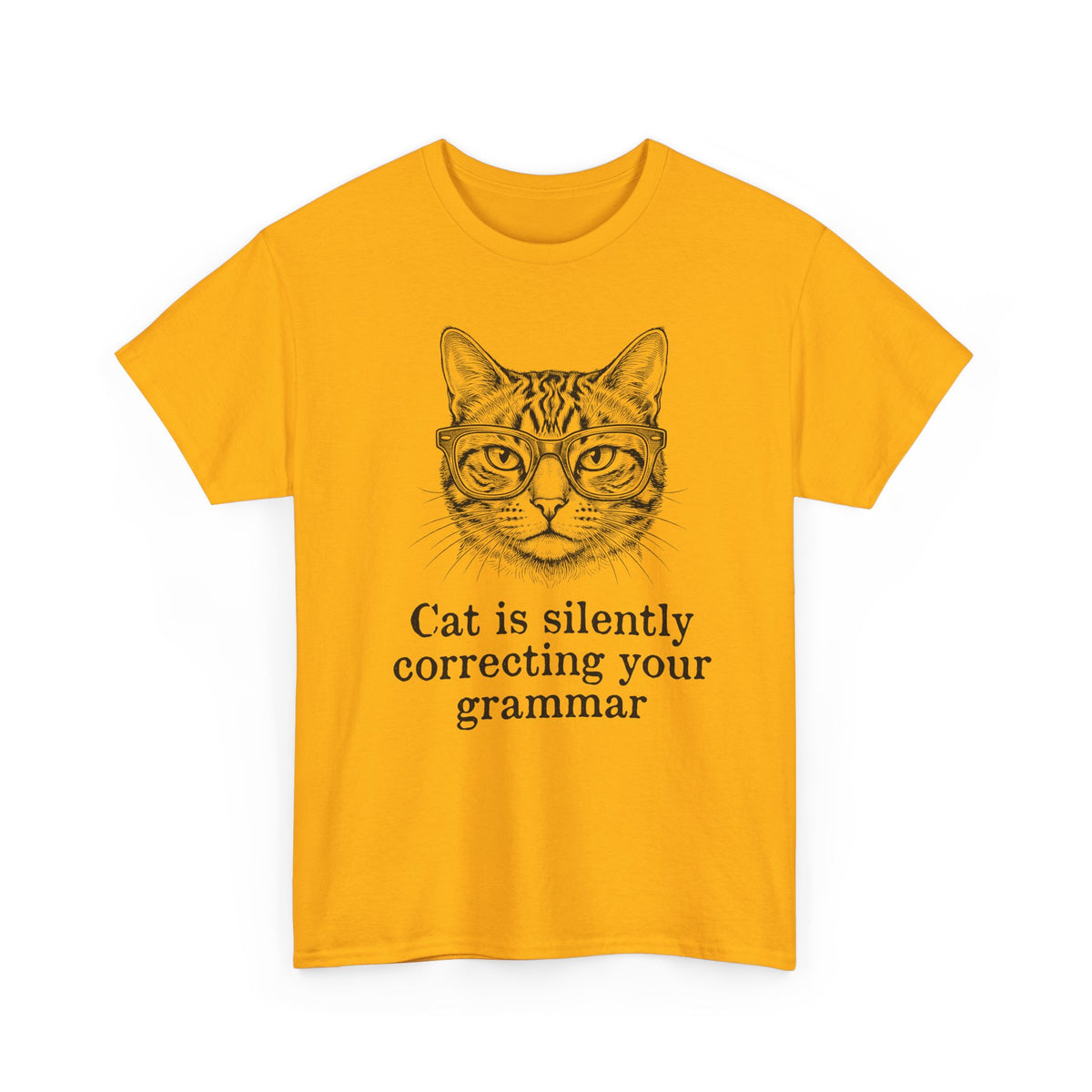 Cat Is Silently Correcting Your Grammar T-Shirt — Funny Grammar Cat Tee