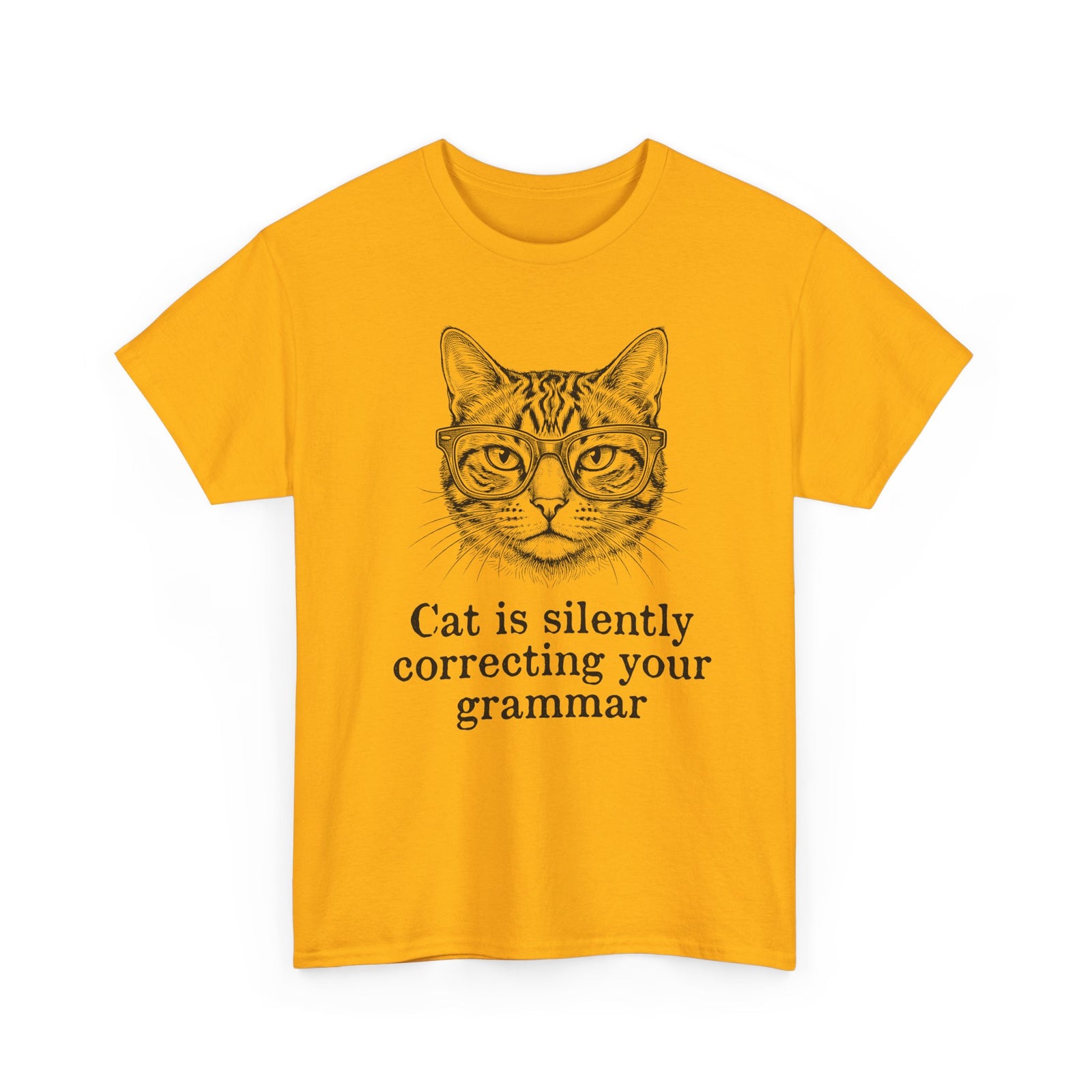 Cat Is Silently Correcting Your Grammar T-Shirt — Funny Grammar Cat Tee