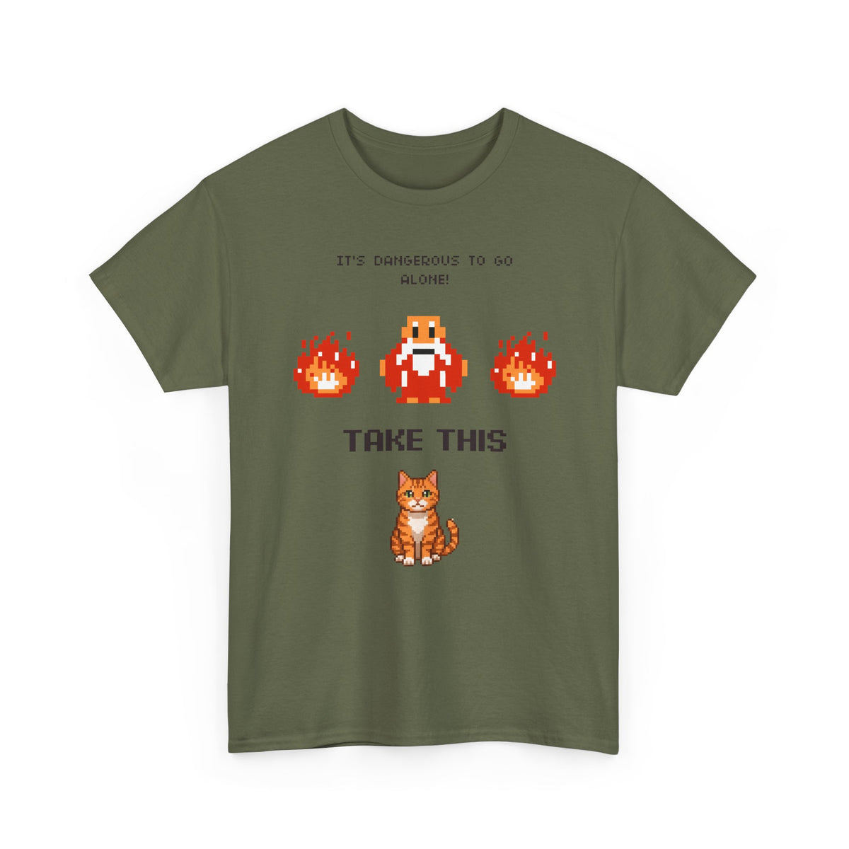 Retro Gamer Cat Shirt, It's Dangerous to Go Alone Take This Cat Tee