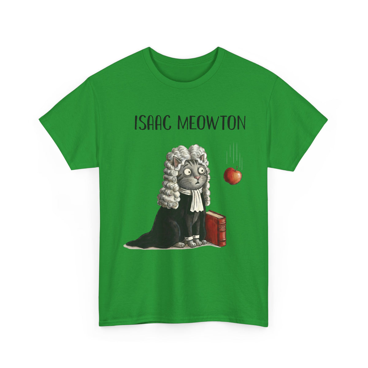 Isaac Meowton T-Shirt — Funny Science Pun Cat Gravity Graphic Tee