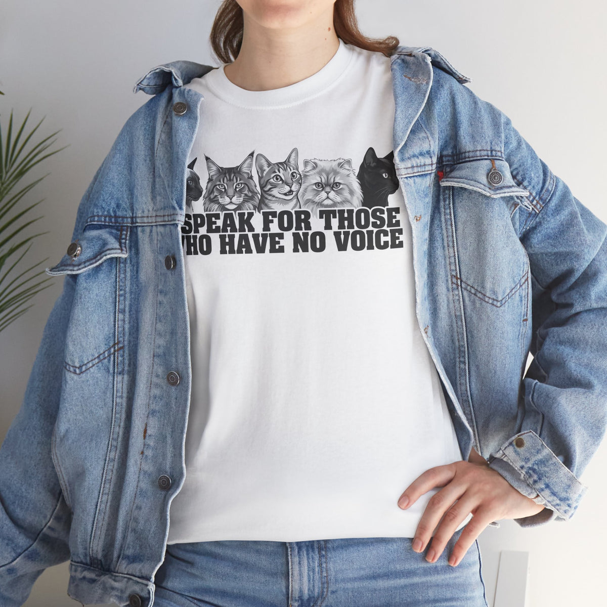 Cat Lover T-Shirt — "I Speak for Those Who Have No Voice" Animal Rescue Tee