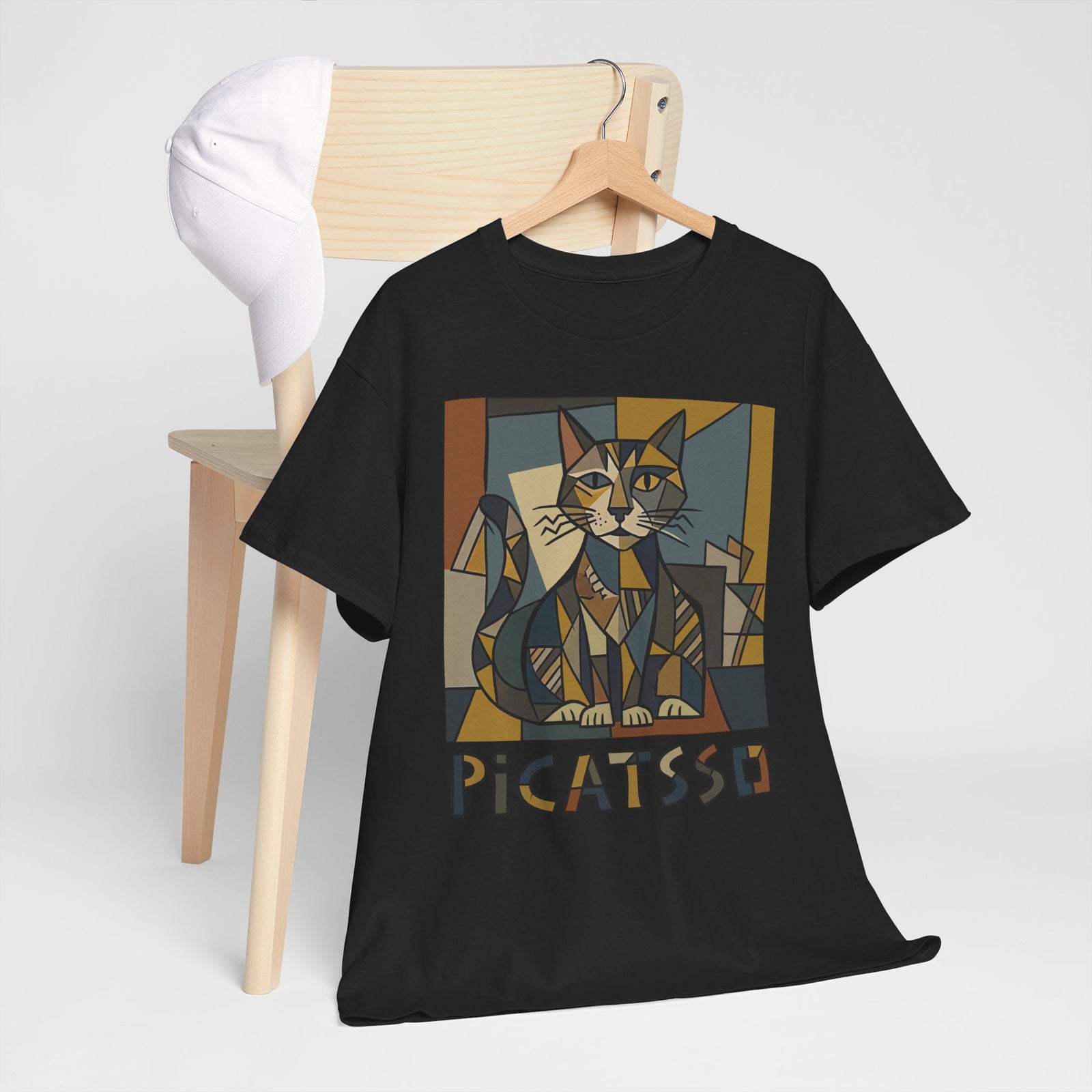 Picatsso Cat Art T-Shirt — Playful Cat Picasso Design