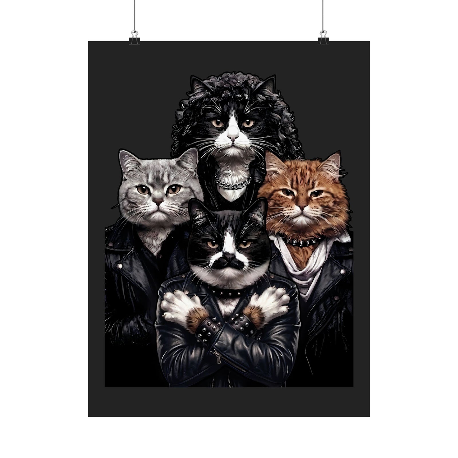 Bohemian Catsody Poster — Retro 80s Hard Rock Feline Band Parody