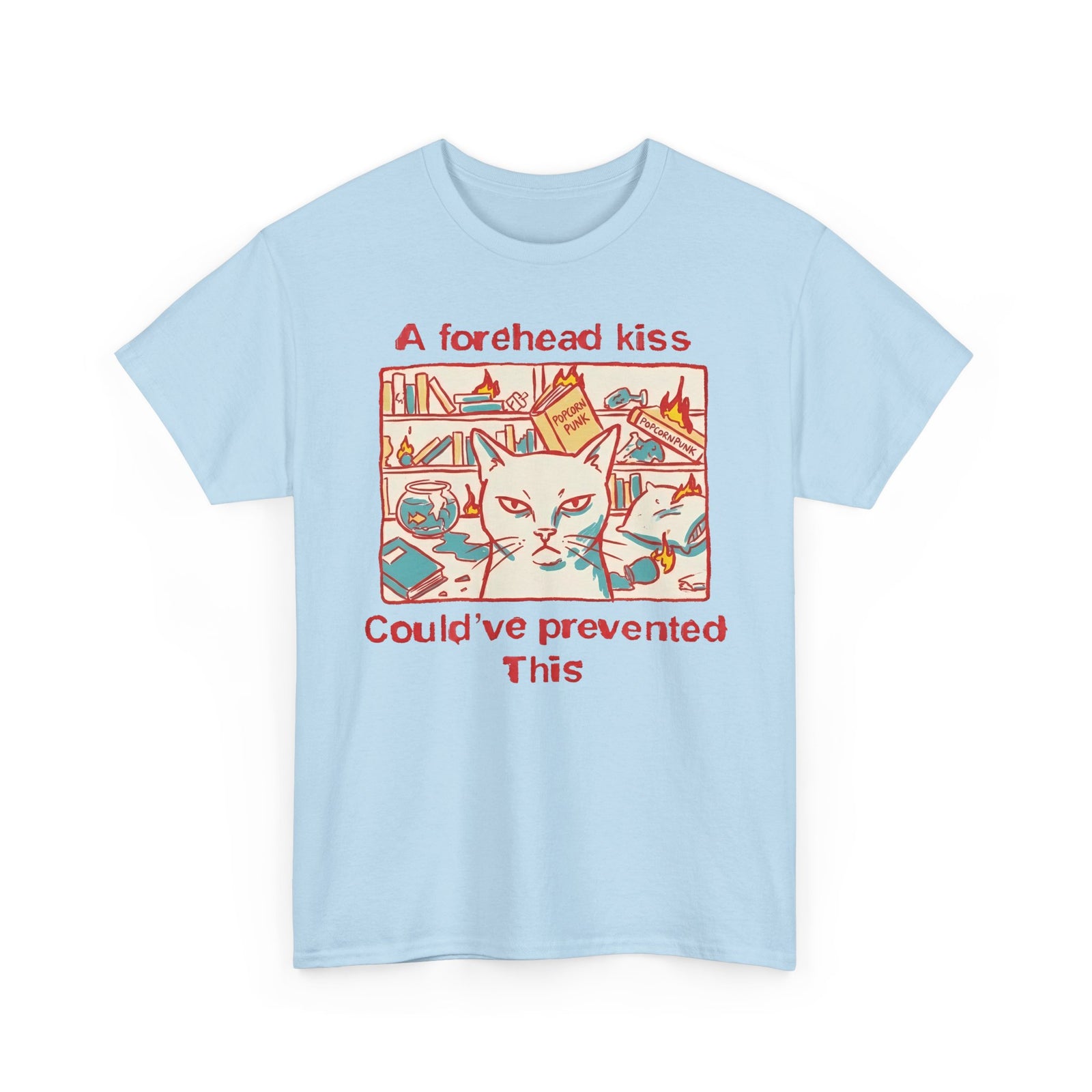 Naughty Cat Forehead Kiss Tee - Funny Cat Lover T-Shirt
