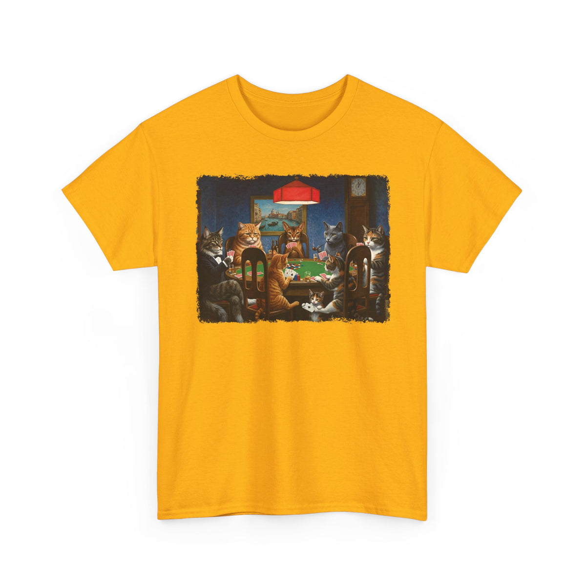 Cats Playing Poker T-Shirt — Funny Poker Cat Art Tee