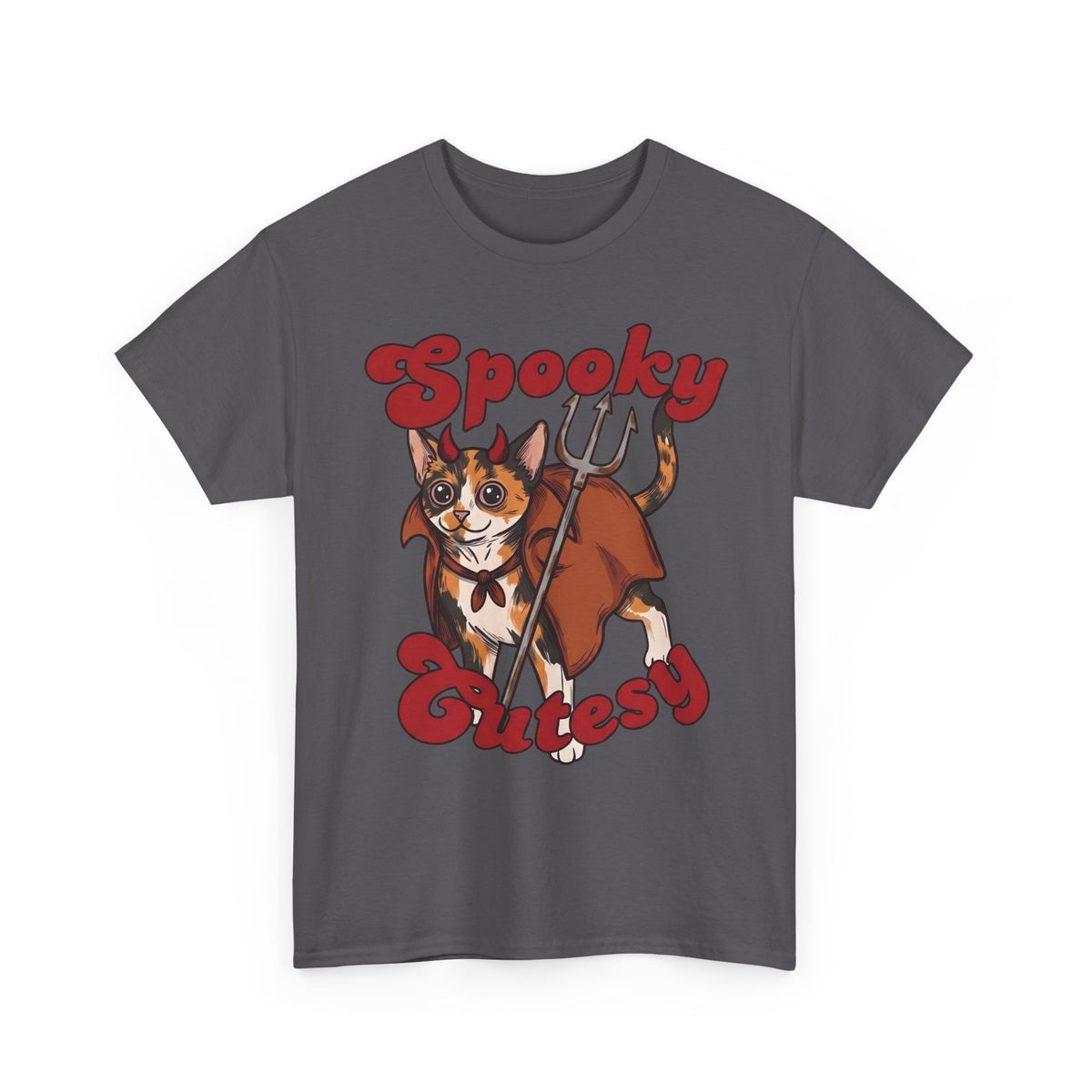 Spooky & Cutesy Devil Calico Cat Shirt — Funny Cute Halloween T-Shirt