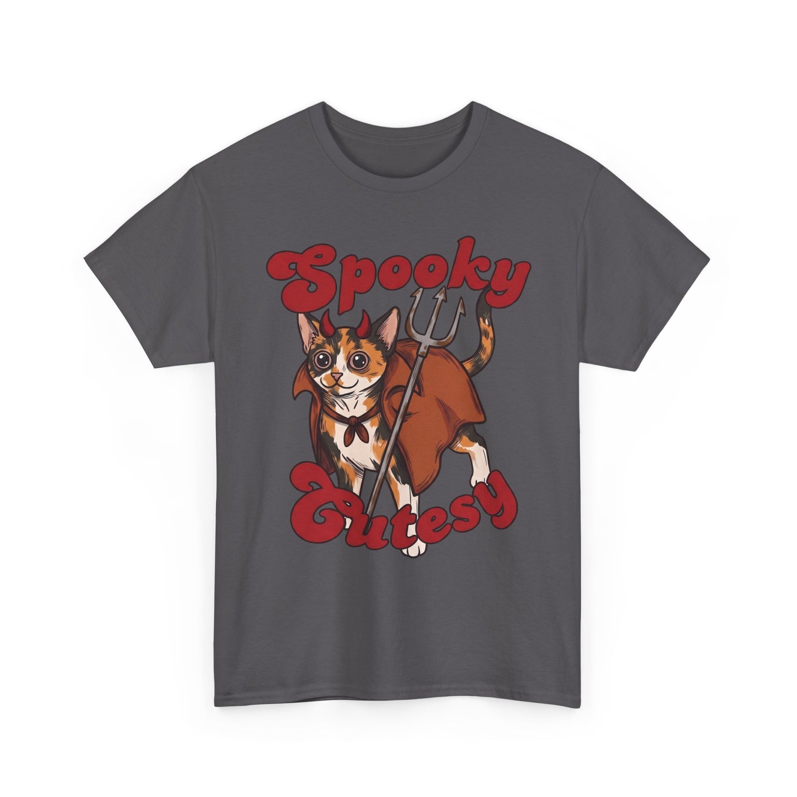 Spooky & Cutesy Devil Calico Cat Shirt — Funny Cute Halloween T-Shirt