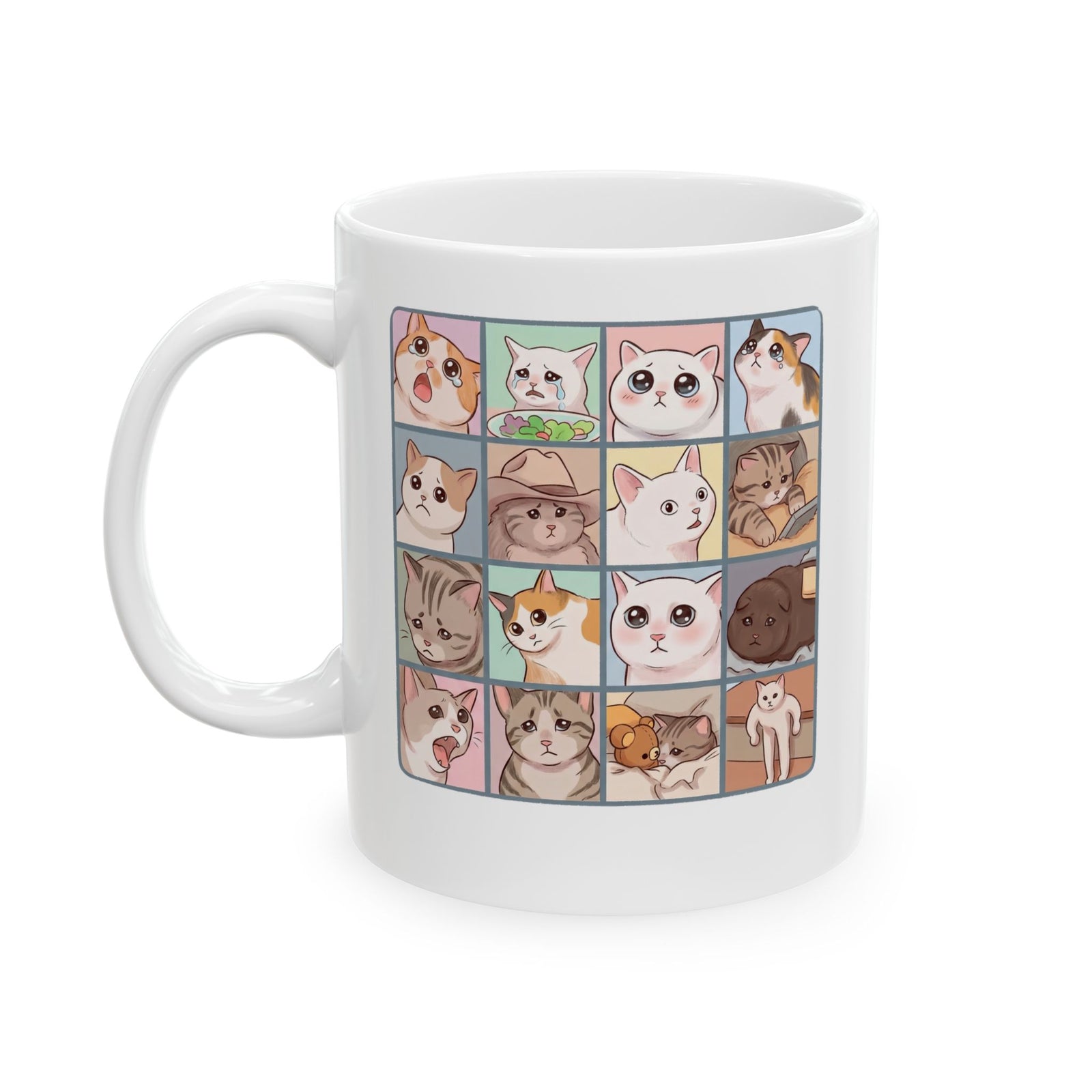 Cat Reactions Mug Funny Cat Memes Ceramic Mug