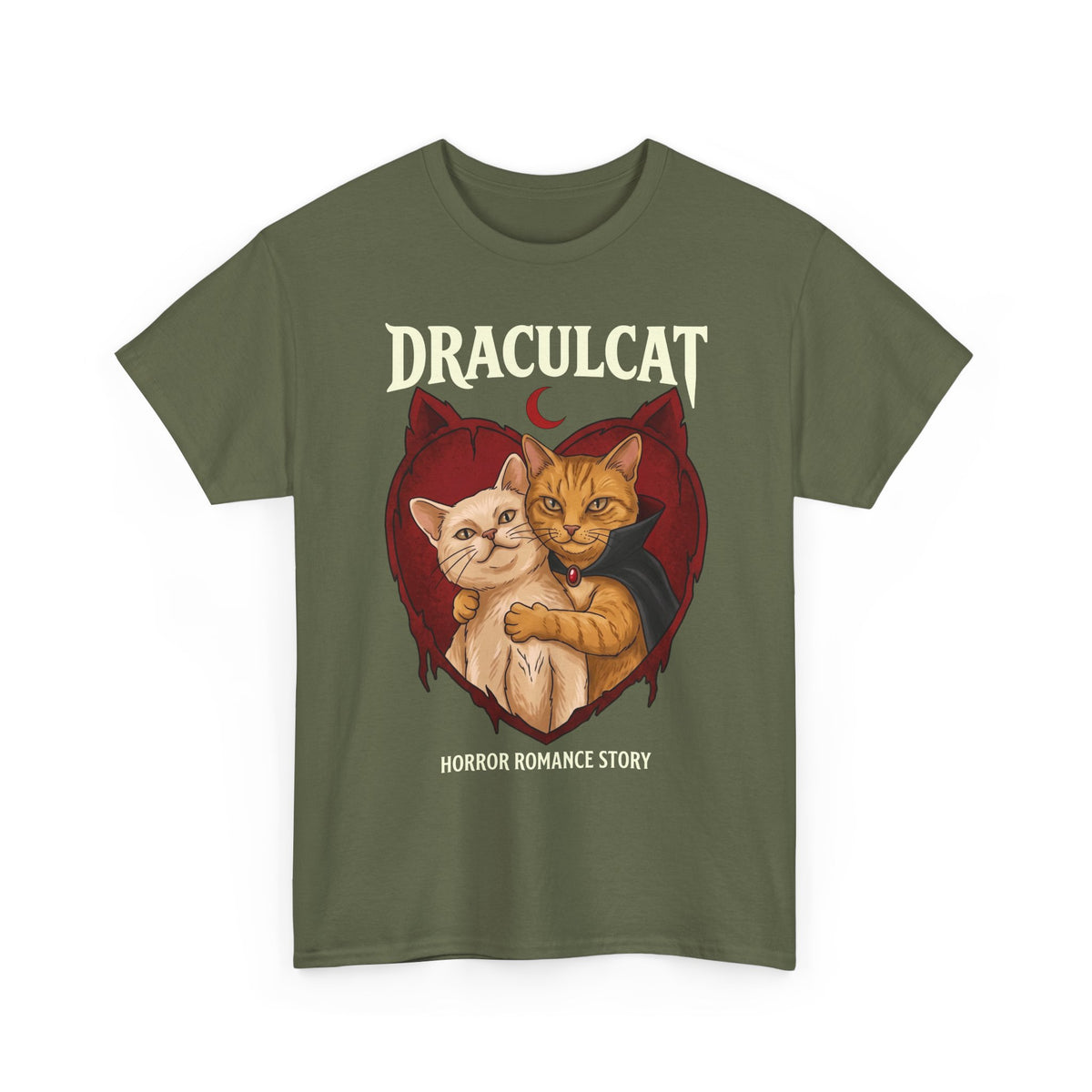 Draculcat Tee – Horror Romance Cat Graphic T-Shirt