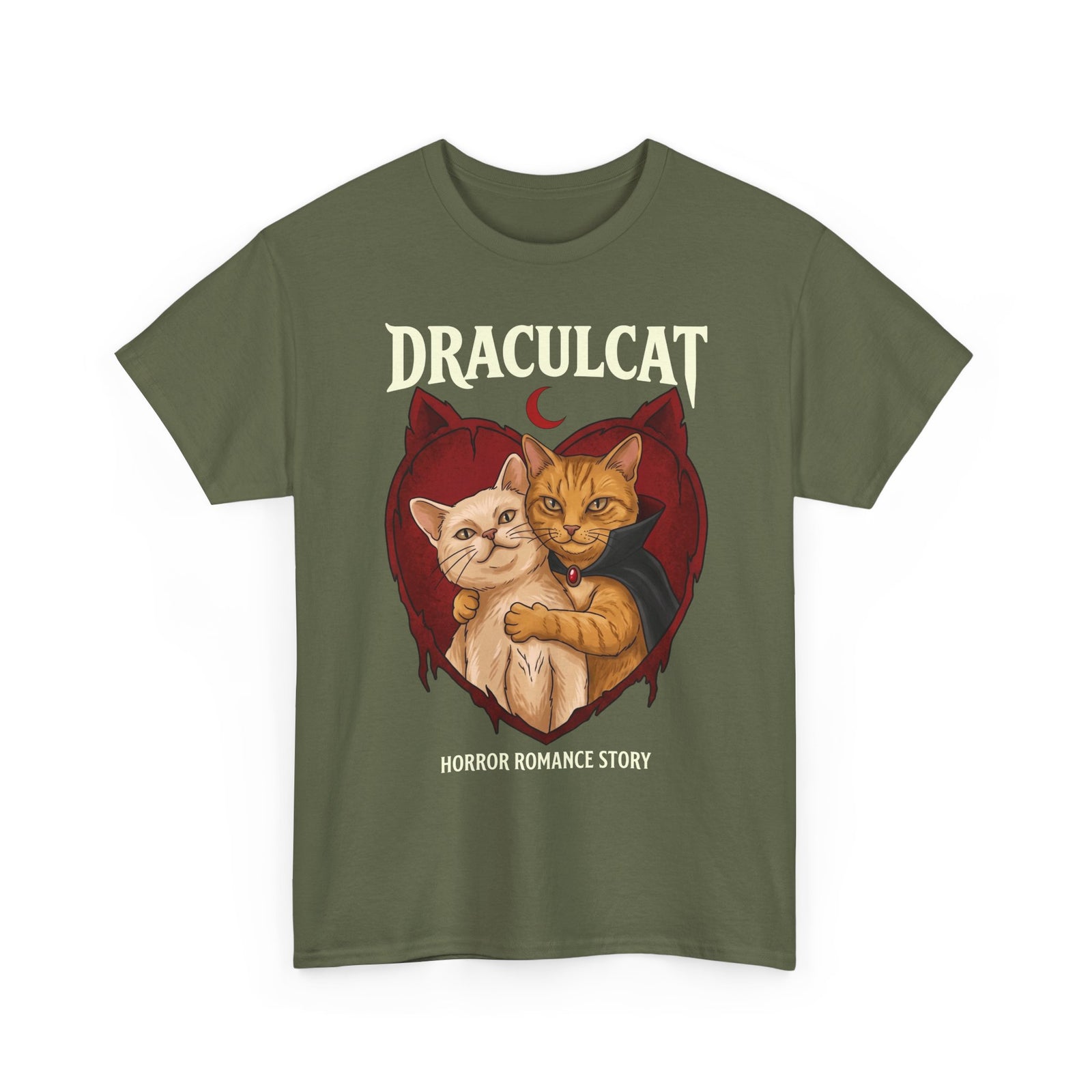 Draculcat Tee – Horror Romance Cat Graphic T-Shirt