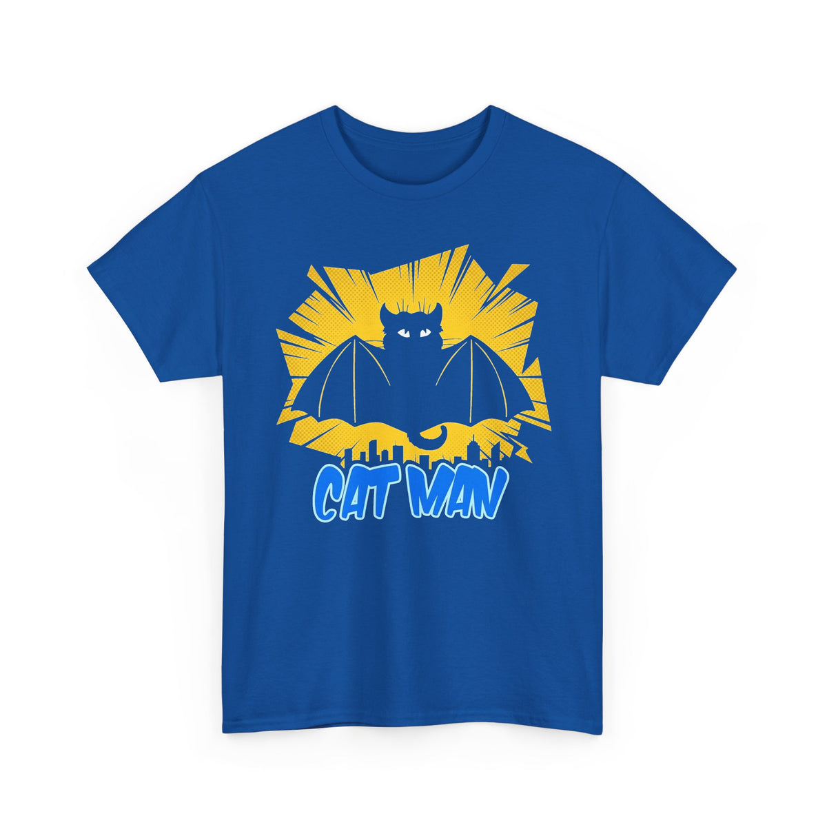 Cat Man T-Shirt — Funny Bat Cat Graphic Tee for Cat Lovers