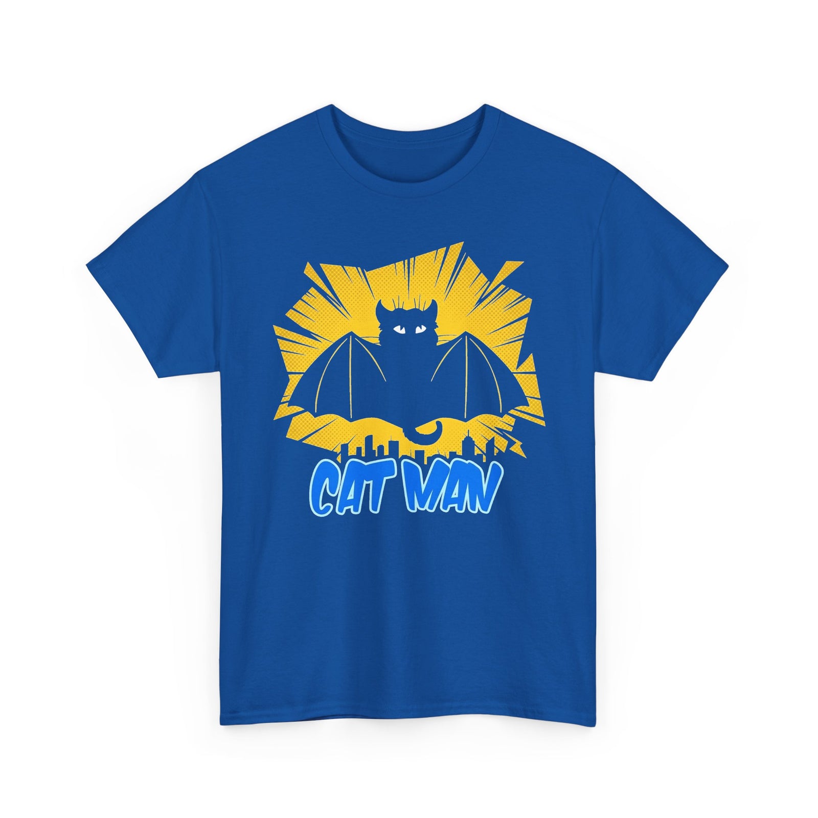 Cat Man T-Shirt — Funny Bat Cat Graphic Tee for Cat Lovers