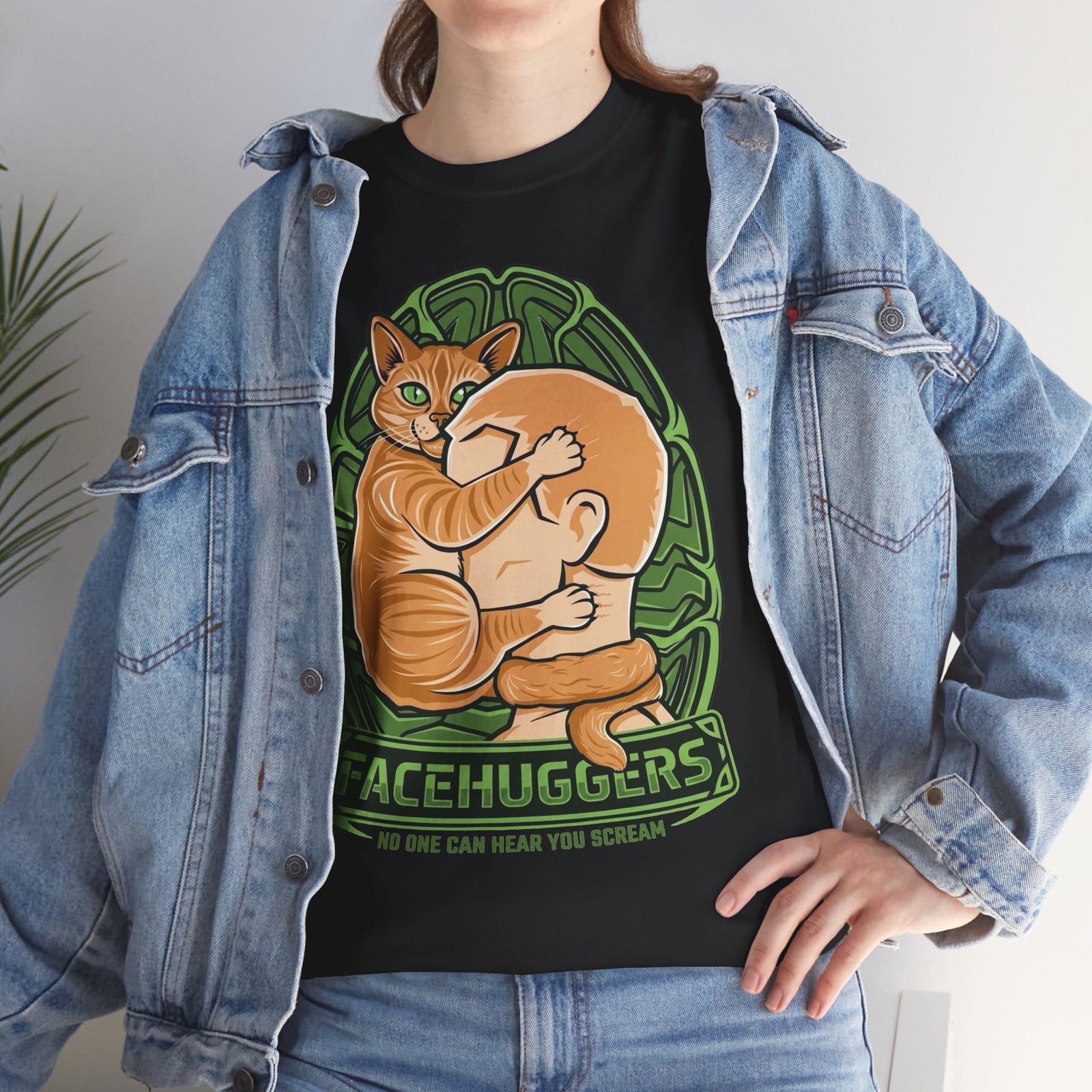 Cat 'Facehuggers' T-Shirt — Funny Orange Cat Hug Design
