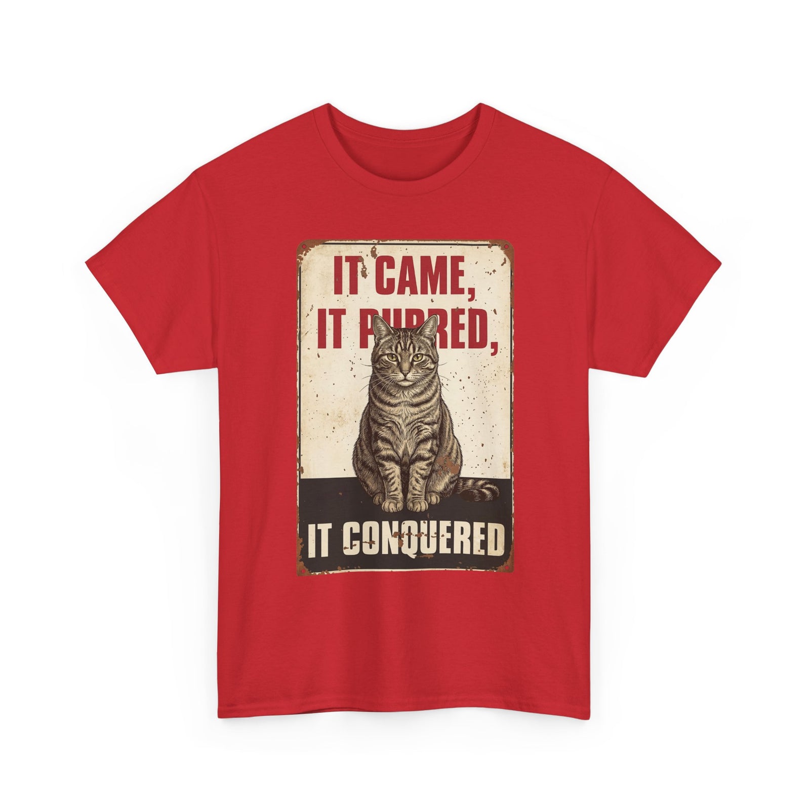 Cat T-Shirt 'It Came, It Purred, It Conquered' Vintage Cat Graphic Tee