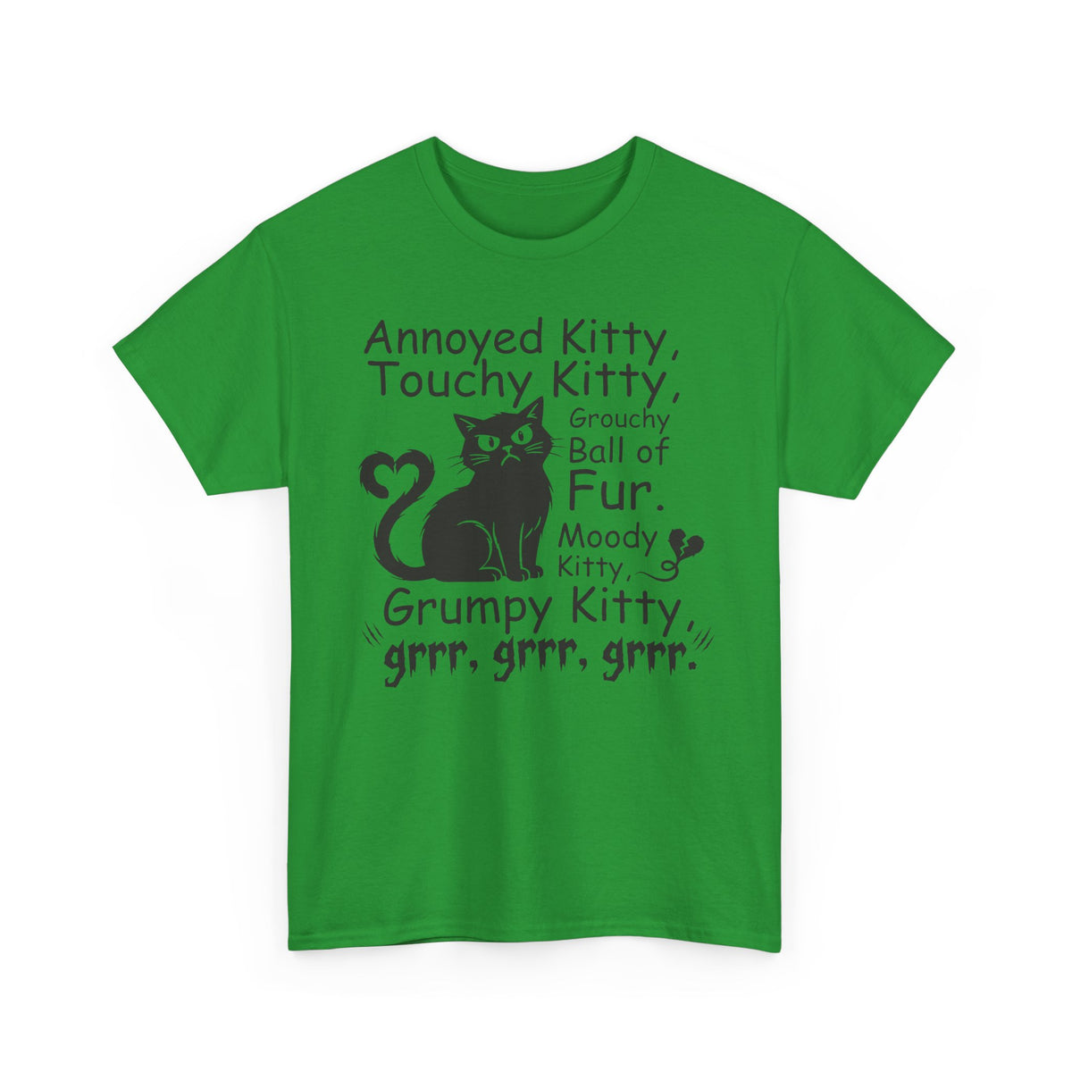 Grouchy Ball of Fur T-Shirt — Annoyed Kitty, Touchy Kitty Graphic Tee