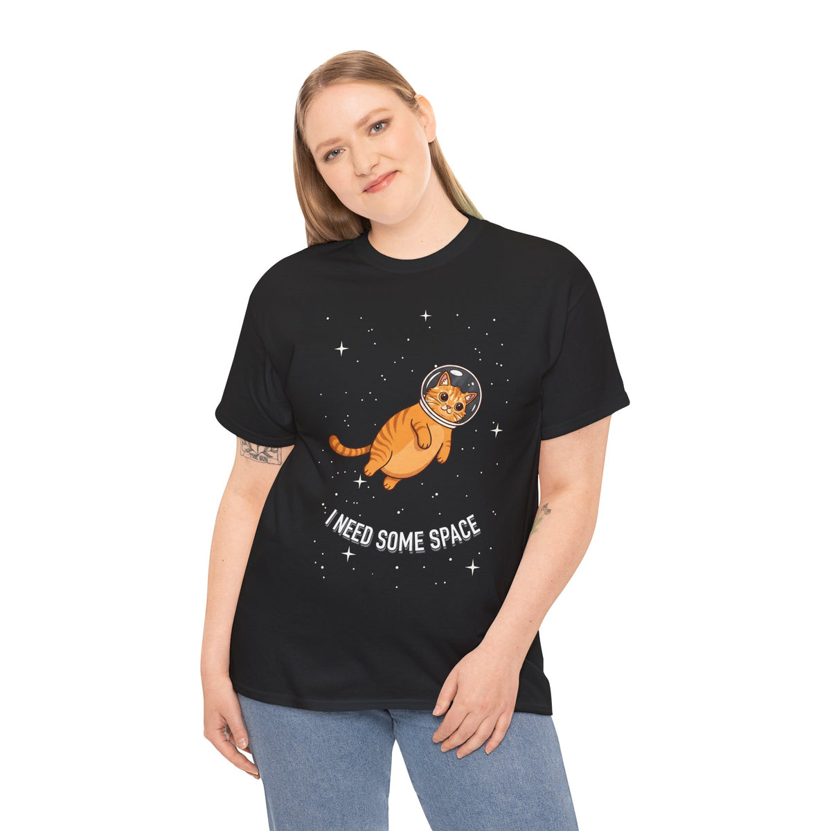 I Need Some Space Cat T-Shirt — Cute Astronaut Orange Tabby Feline Tee