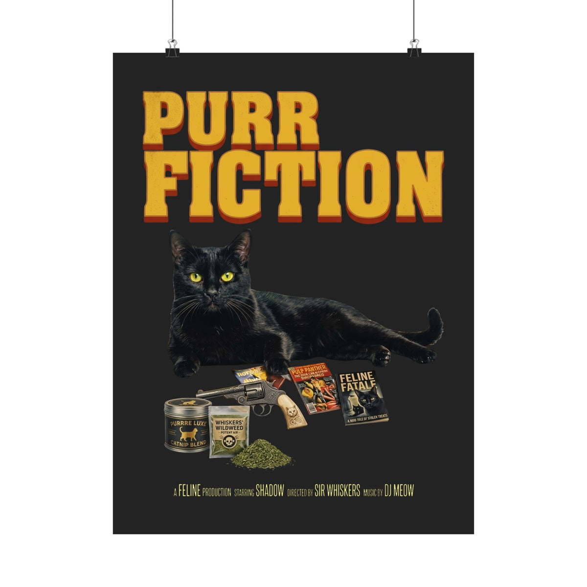 Purr Fiction Cat Parody Poster