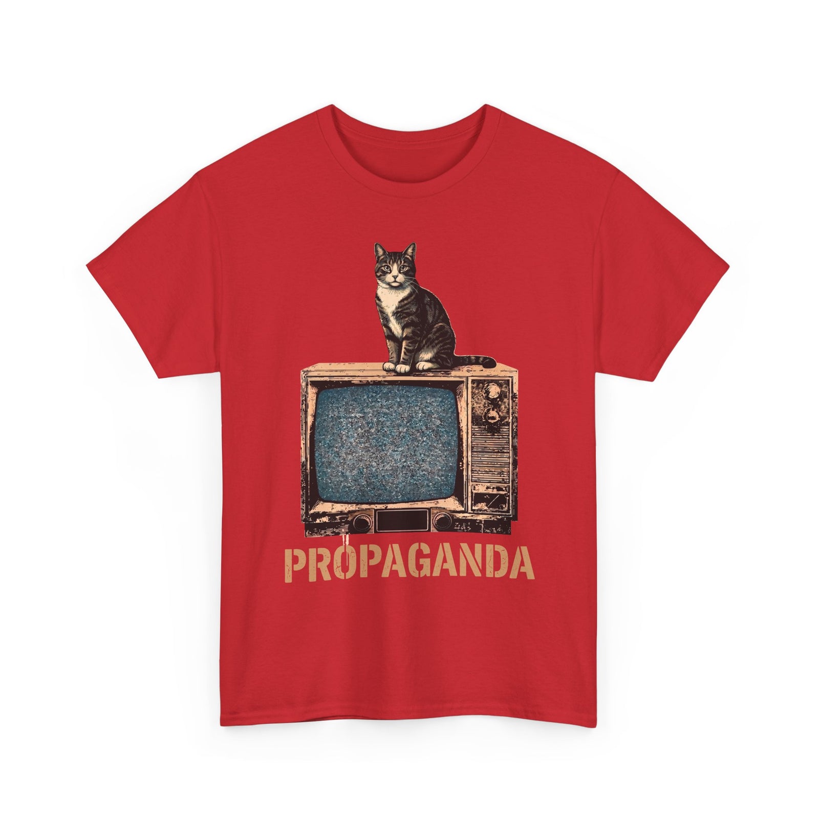 Propaganda Cat T-Shirt — Funny Retro Vintage TV Tabby Tee