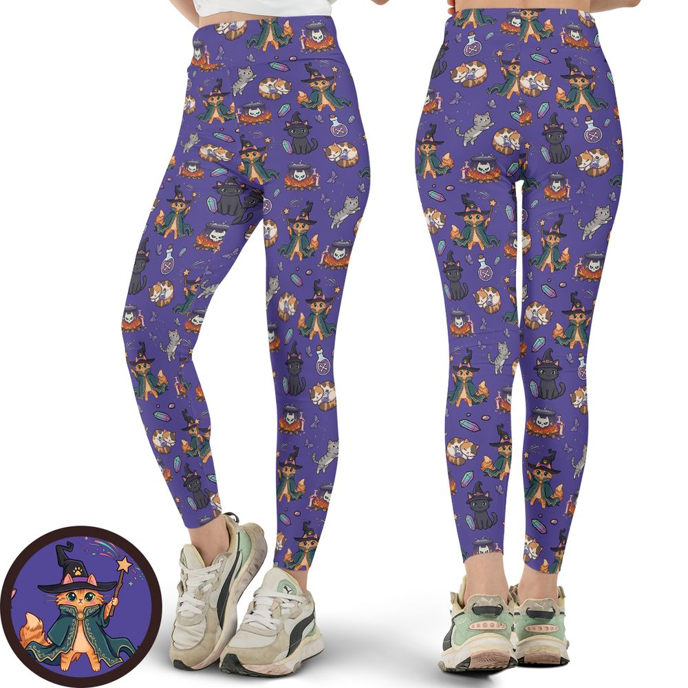 Witchy Wizard Cats Purple -  - 1