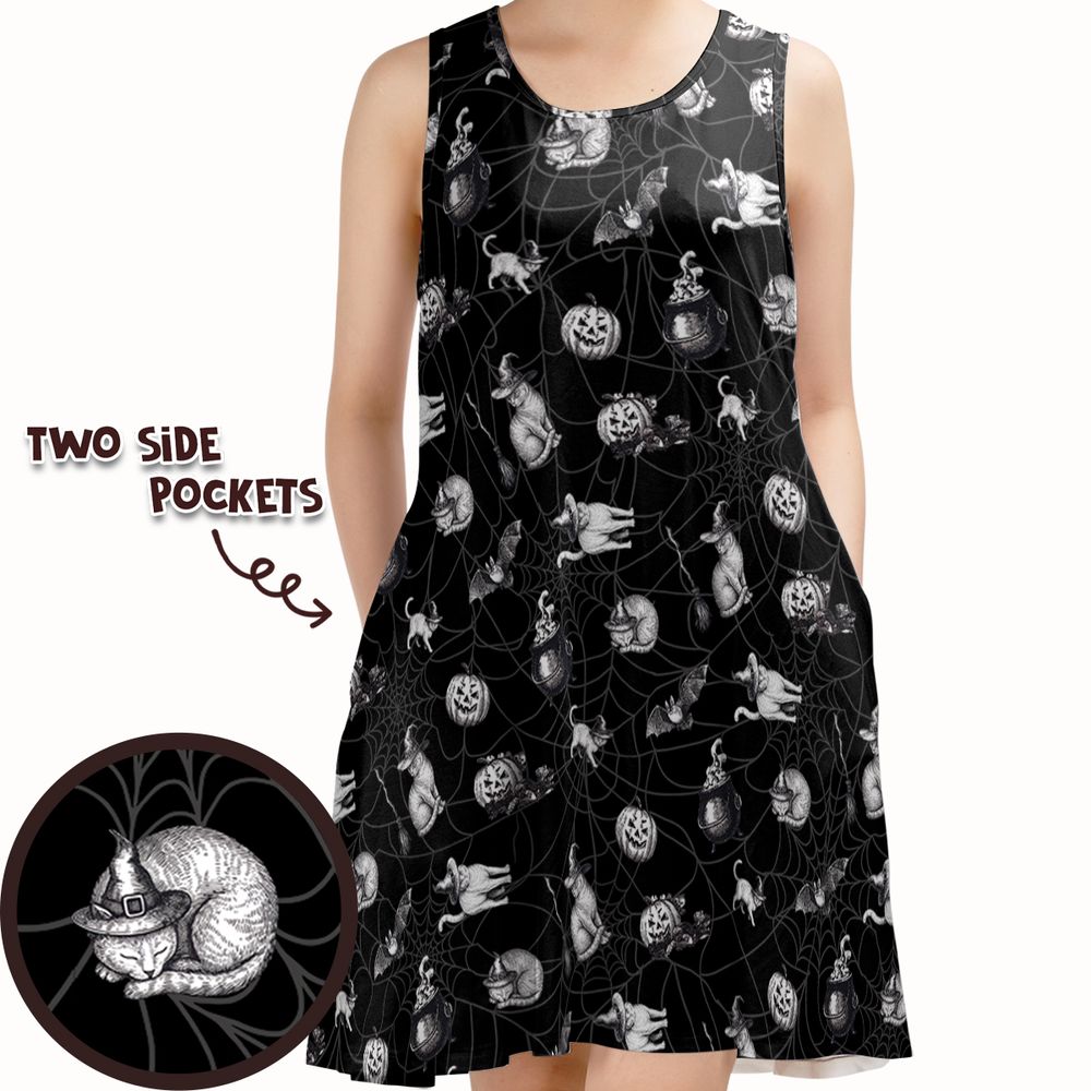 Vintage Witchy Cat Halloween -  - 1