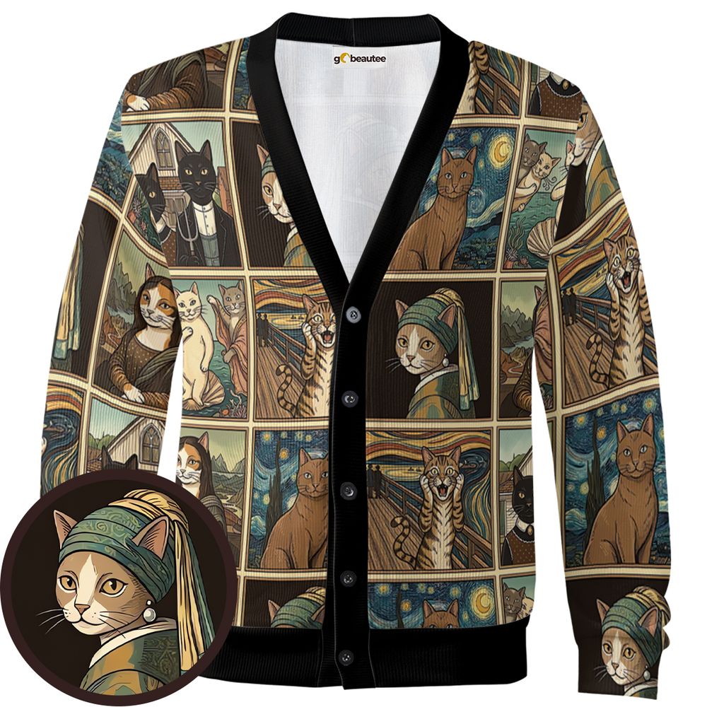 Cats in Arts Cardigan -  - 1
