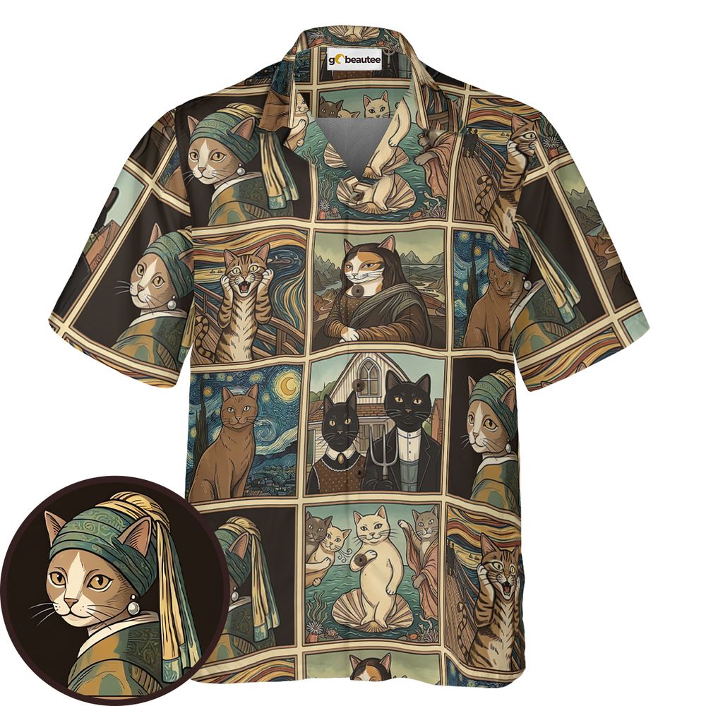 Cats in Arts Hawaiian Shirt -  - 1