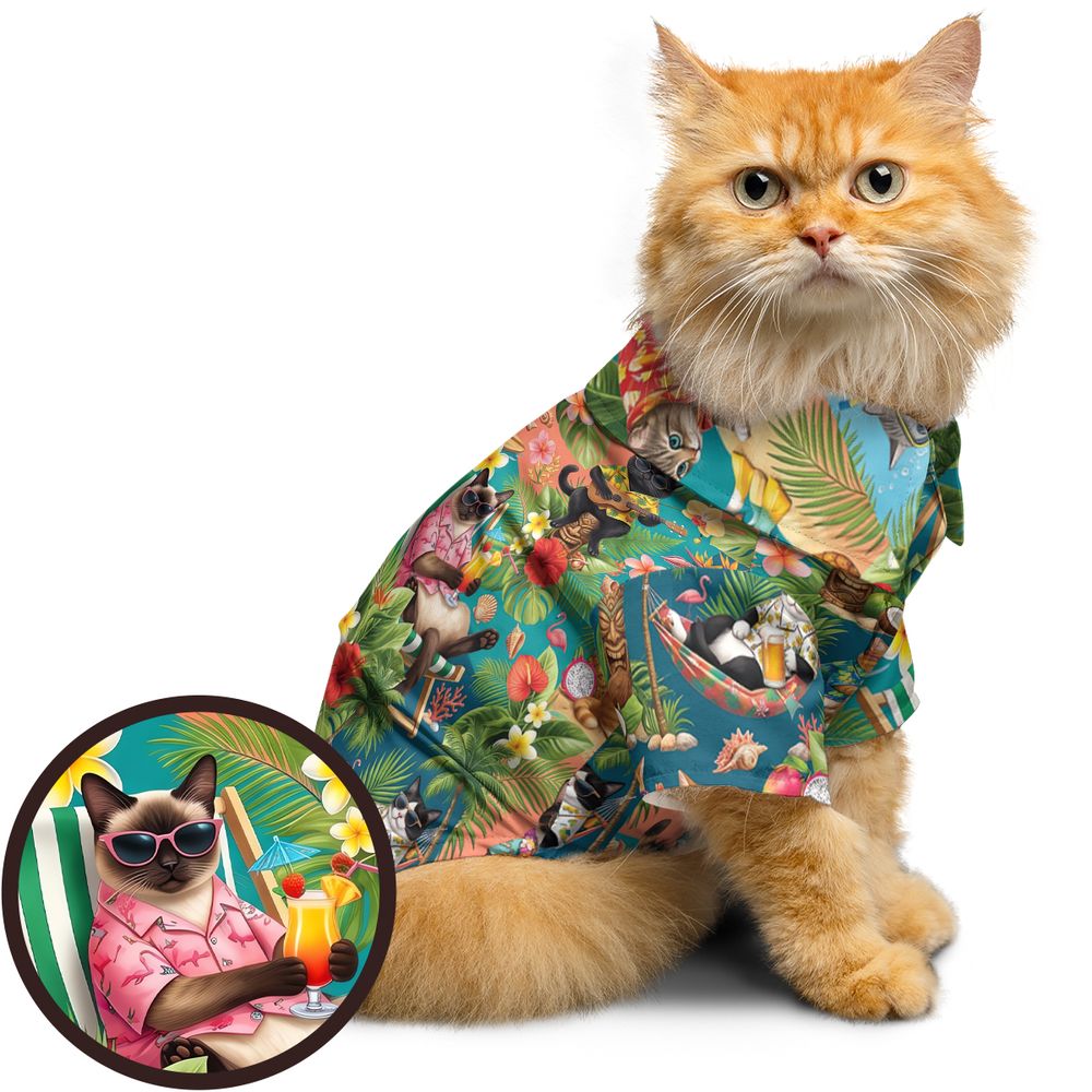 Summer Cat Pet Hawaiian Shirt -  - 1