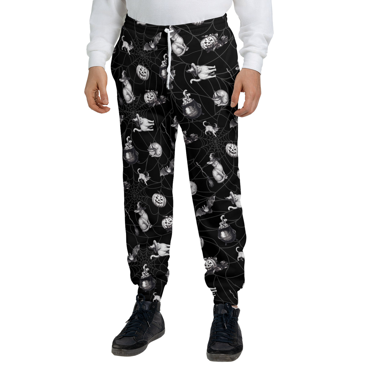 Vintage Witchy Cat Halloween Sweatpants