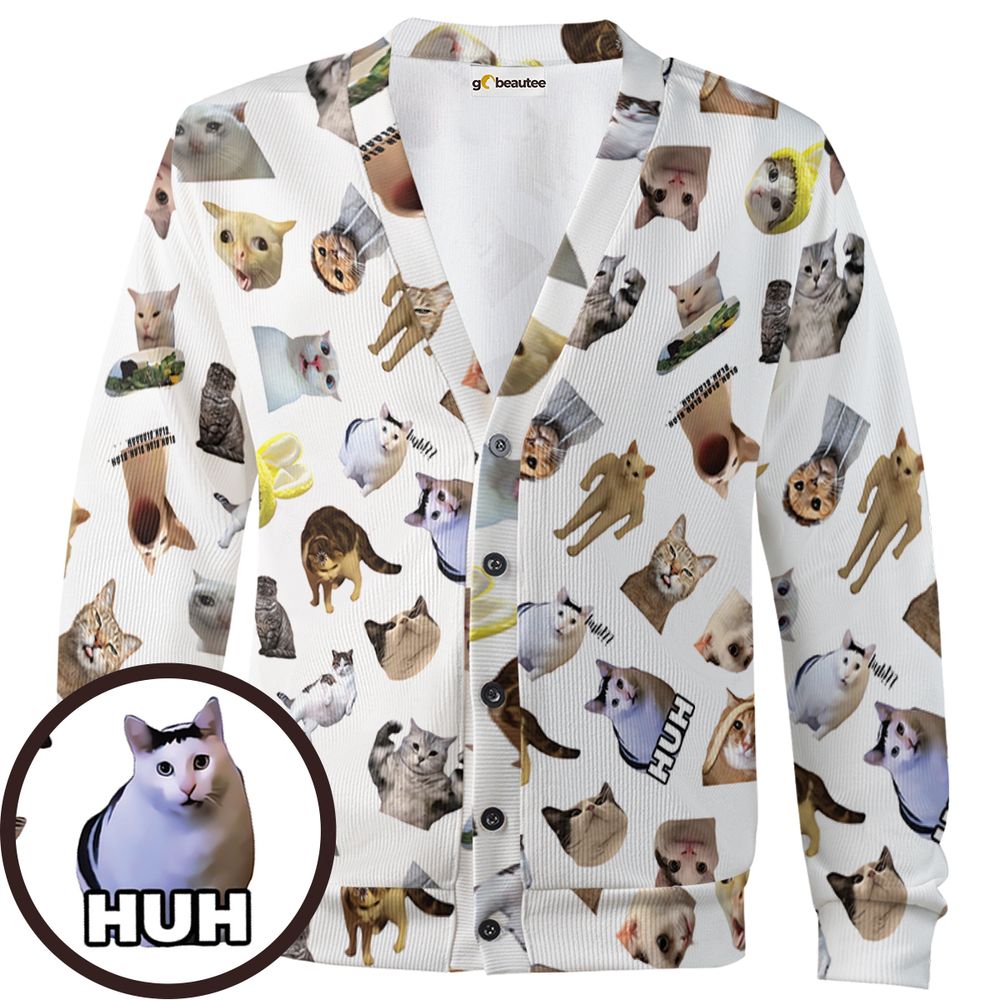 Cat memes Cardigan -  - 1