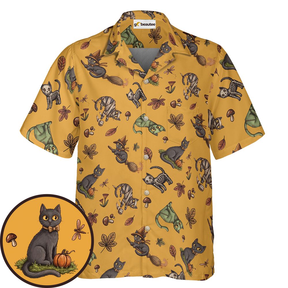 Witchy Black Cat & Mushrooms -  - 1