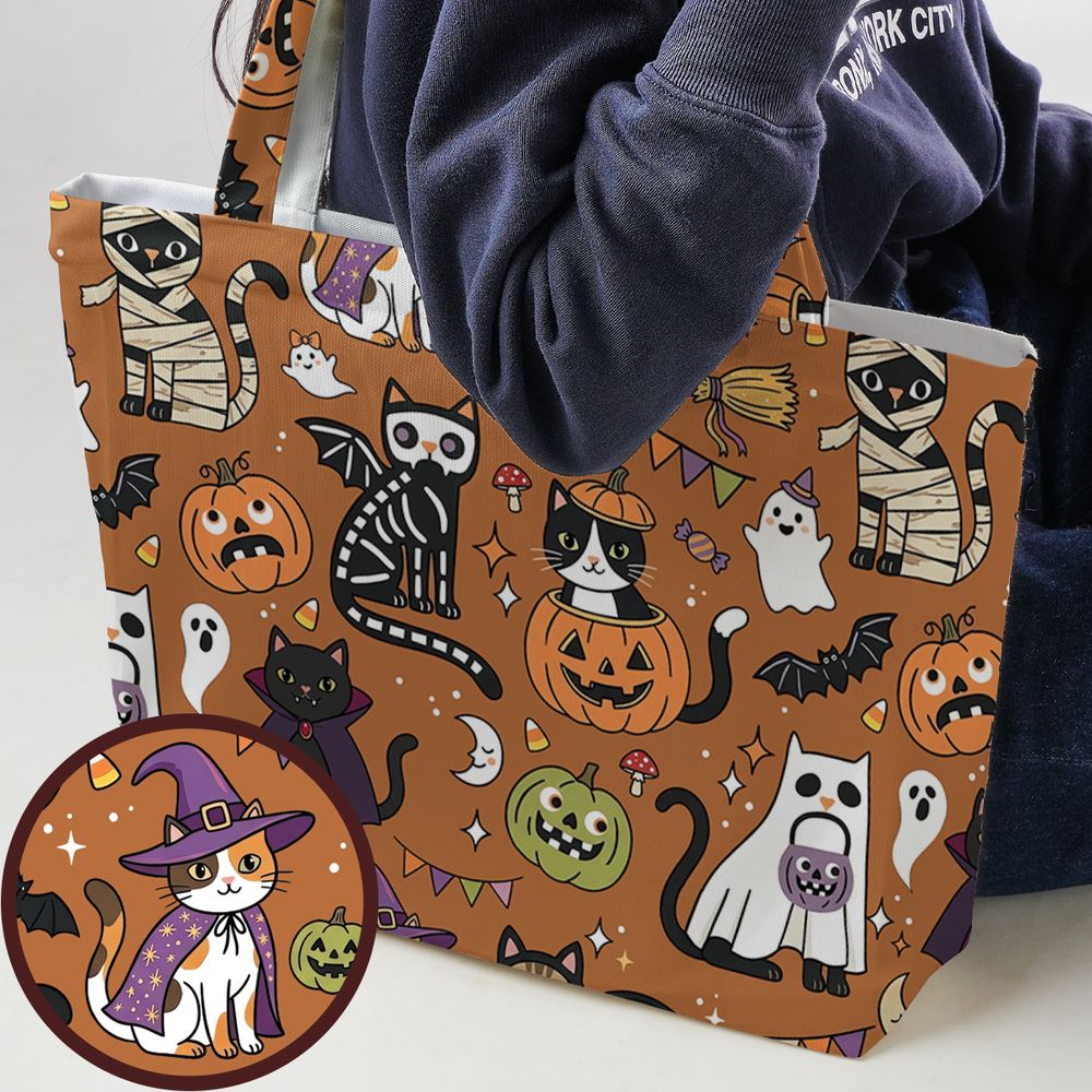 Classic Horror Cats Large Tote Bag -  - 1