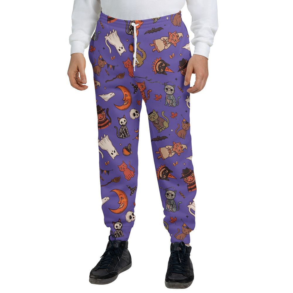 Retro Halloween Cats Purple -  - 1