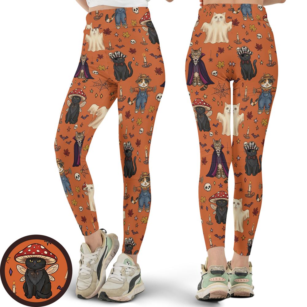 Feline Fright Fest Full Print Legging -  - 1