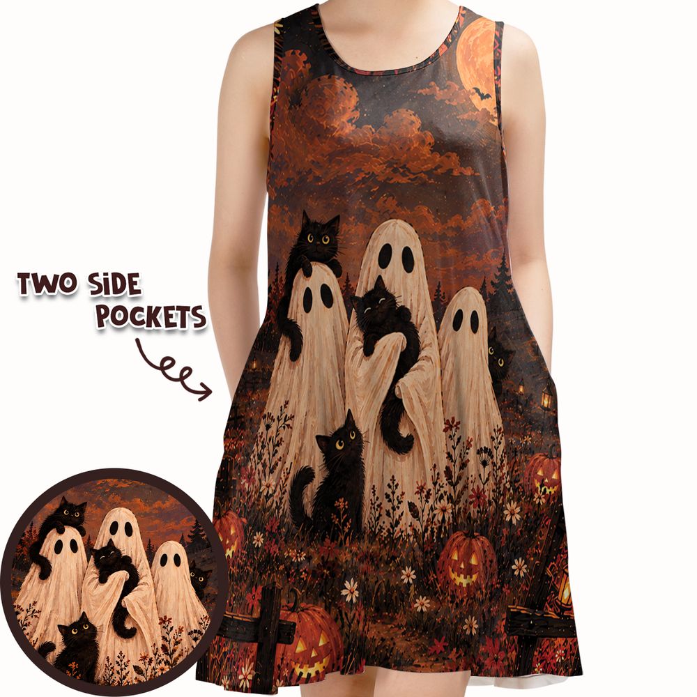 Black Cats and Ghost Halloween Night -  - 1